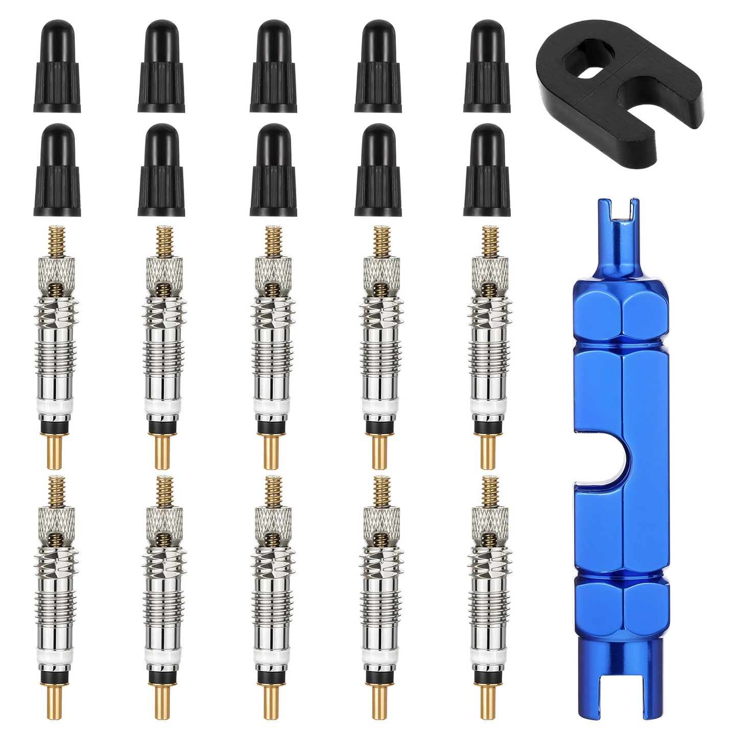 Hekoujiub 22 Pcs Presta Valve Core Bicycle Presta Valve Core Removal Tool Bicycle Valves Cores Tightening Tool for Road/Mountain Bike Tubeless Tires