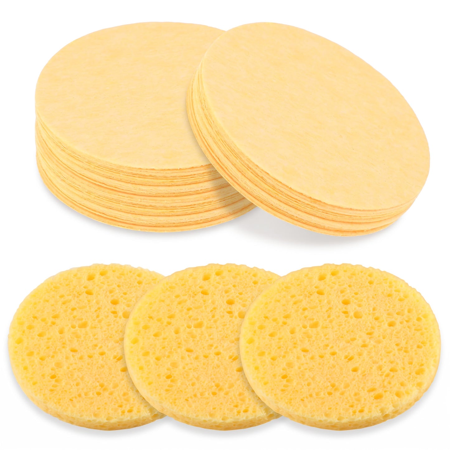 20 Pcs Facial Sponges, 8cm Large Compressed Face Sponges Cleansing Pads Natural Wood Pulp Cotton Exfoliating Face Sponge for Daily Skin Care Deep Cleaning Makeup Removal