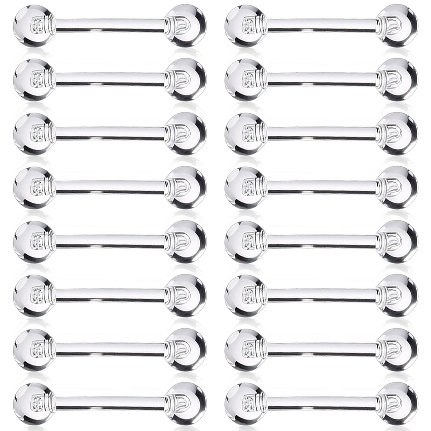 Plastic Tongue Rings 14g Clear Plastic Nipple Rings for Surgery Work