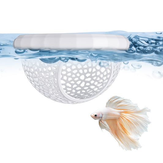 Neyauo Floating Betta Hammock, Betta Hideout, All-in-One Aquarium Feeder, Hammock and Safe Resting Spot, Bettas Fish Tank Accessories(White)