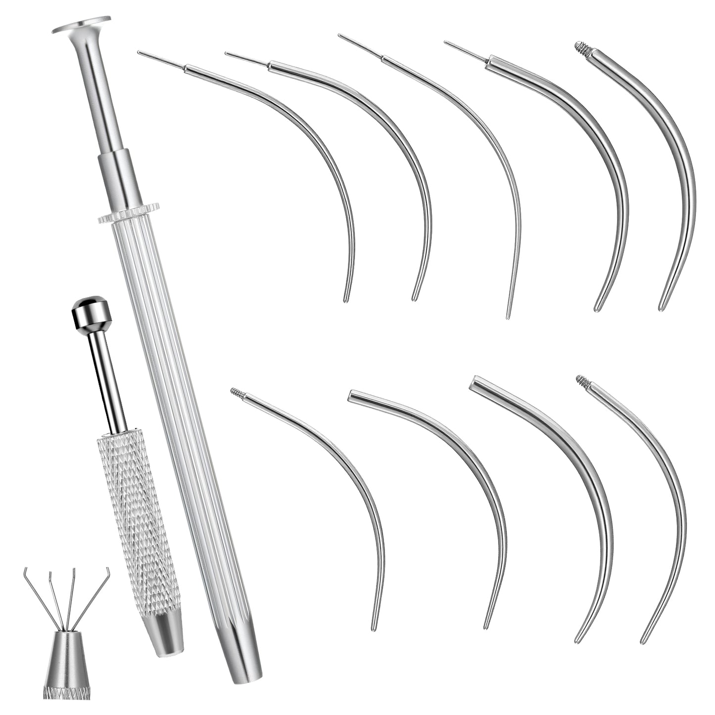 Neyauo 14G 16G 18G 20G Piercing Changing Tool Stainless Steel Piercing Ball Grabber Tool Piercings Threader Tools for Threaded Push in Threadless Internal External Flat Back Earring Applicator Tools