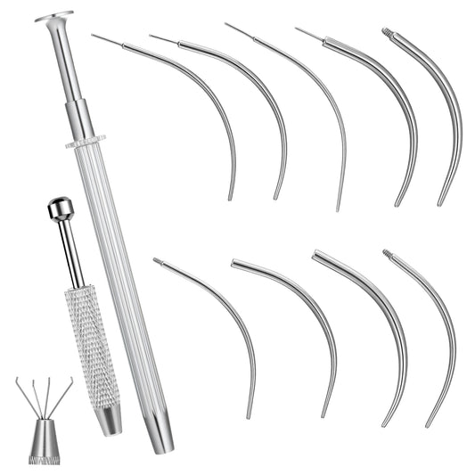 Neyauo 14G 16G 18G 20G Piercing Changing Tool Stainless Steel Piercing Ball Grabber Tool Piercings Threader Tools for Threaded Push in Threadless Internal External Flat Back Earring Applicator Tools