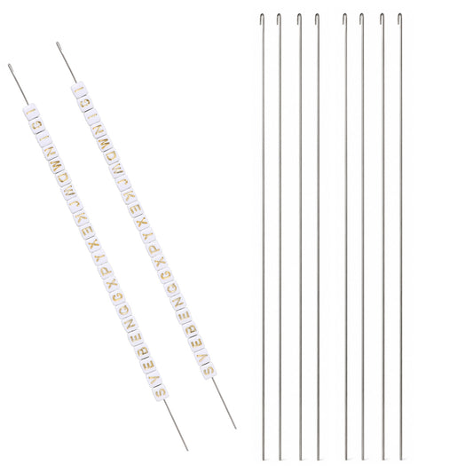 8Pcs Beading Needles 10.23inch Bead Needle for Jewelry Making (Silver)