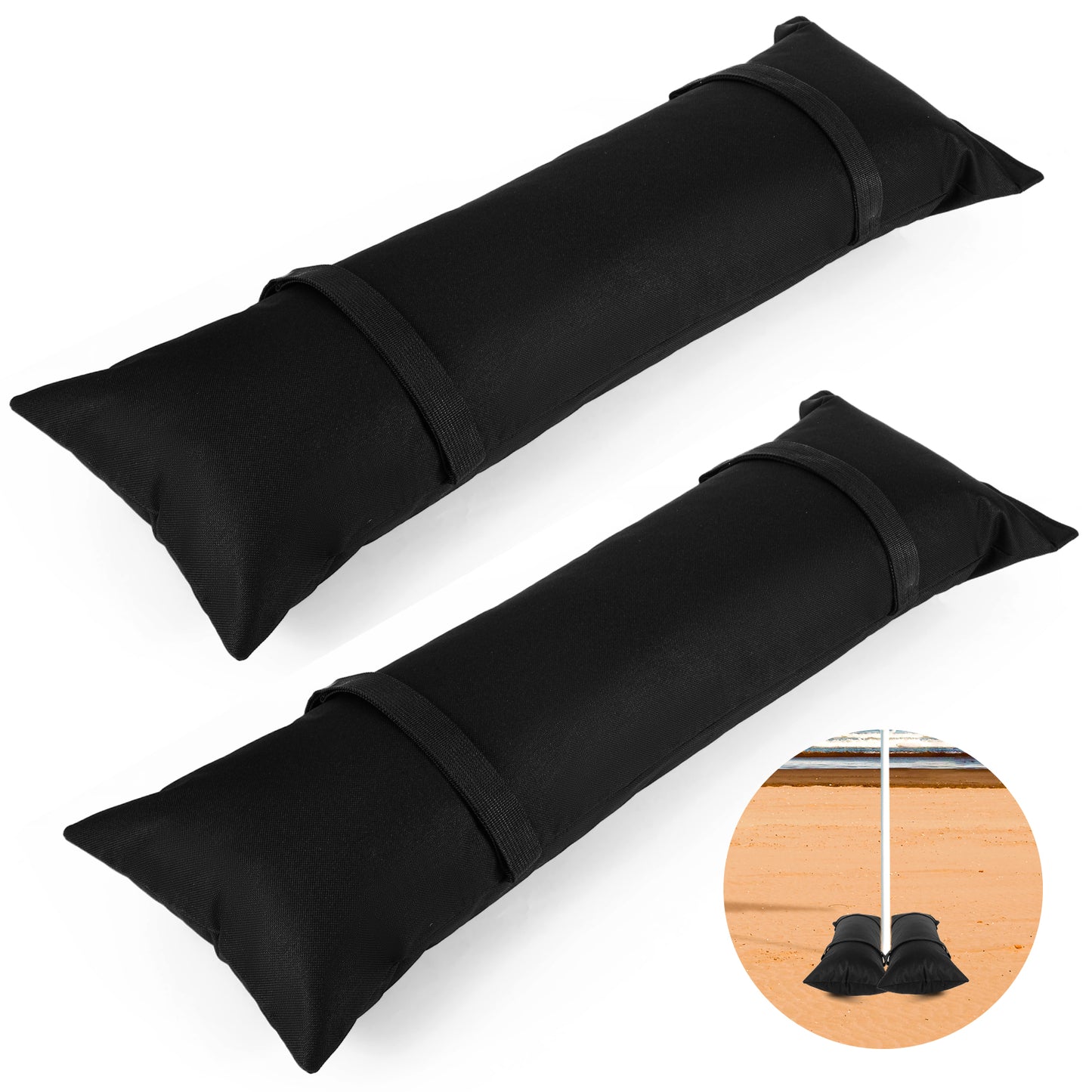 Sand Bags for Umbrella Base 2 x 44 LBS Fillable Sandbags Weatherproof Heavy Duty Weight Sandbag for Patio Umbrella Base Trampoline Outdoor Garden (Without Sand)