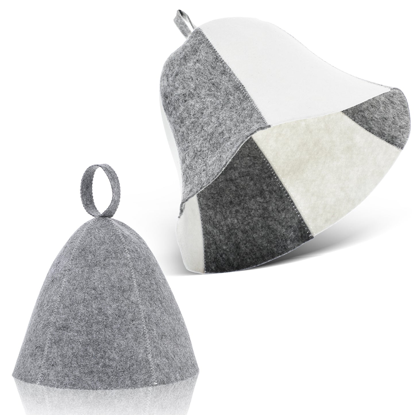 Neyauo 2PCS Sauna Hat for Women Men Wool Felt Sauna Cap Russian Banya Cap Soft Saunas Hat for Spa Steam Room Bathhouse Bath House Accessories Gray White