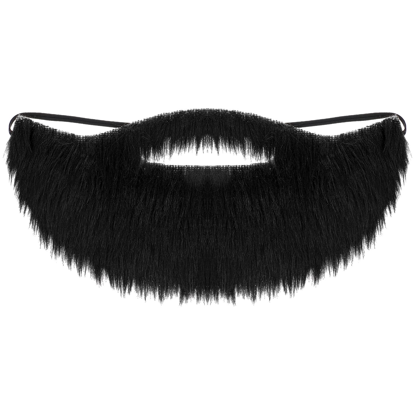 Black Fake Beard Elastic Fake Mustache Realistic Black Costume Facial Hair for Role Play, Men's Makeup, Christmas, Halloween Party Supplies