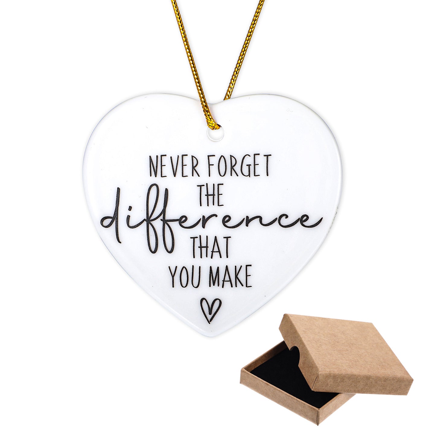 Ceramic Ornament Keepsake Sign Heart Plaque, Thank You Gifts, Farewell Retirement Appreciation Gifts For Women Men Coworker Boss Friend
