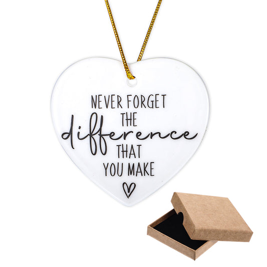 Ceramic Ornament Keepsake Sign Heart Plaque, Thank You Gifts, Farewell Retirement Appreciation Gifts For Women Men Coworker Boss Friend