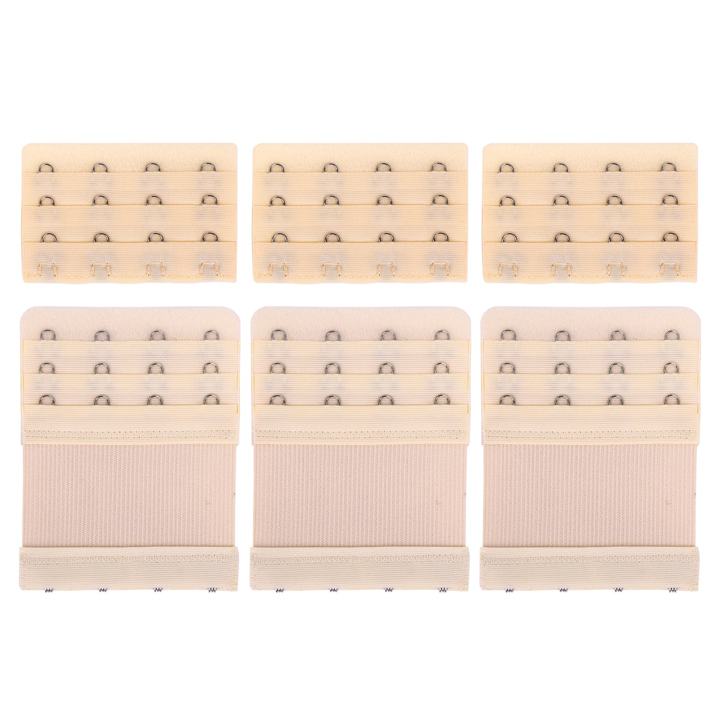 Lusofie 6 Pieces Elastic Bra Extenders 4 Hook 3 Row Soft and Comfortable Bra Strap Extender Bras Band Extender for Women Lady(Nude(4hook))