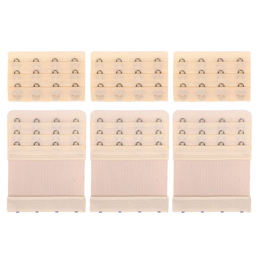 Lusofie 6 Pieces Elastic Bra Extenders 4 Hook 3 Row Soft and Comfortable Bra Strap Extender Bras Band Extender for Women Lady(Nude(4hook))