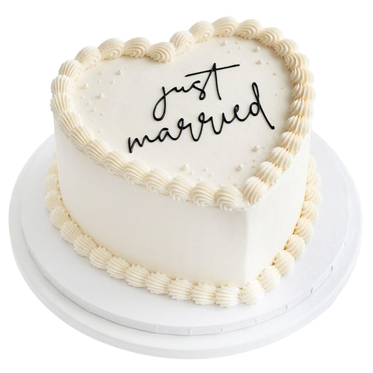 Just Married Cake Topper Acrylic Wedding Cake Topper Engaged Cakes Toppers for Bridal Shower Party Decorations Just Married Cakes Decor Bachelorette Party Decorations(Black)