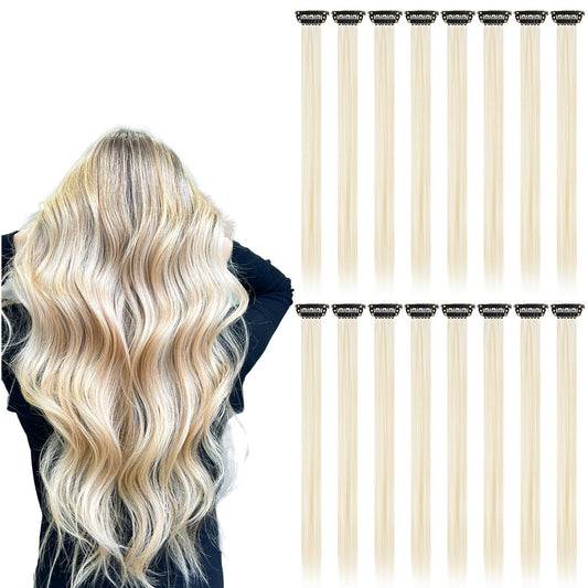 Blonde Clip In Hair Extensions, 16 Pcs 22 Inch Blonde Hair Extensions for Versatile Styling for Girls Women Hairs Pieces