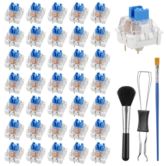 60Pcs Blue Mechanical Keyboard Switches 3/5 Pin Clicker for 3D Prints