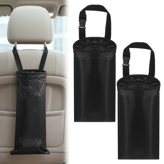 HekouJiub 2Pcs Car Trash Bag Hanging Washable Garbage Bag, Compact Seat Back Tash Bags for Cars Travel and Outdoor Use