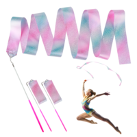 Tucnoeu 3pcs Rhythmic Dance Ribbons, Gymnastics Ribbon Dancer Wand Dancing Ribbon Streamers