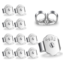 Lusofie 12 pcs Earring Backs 925 Sterling Silver Butterfly Earring Backs,Earring Backs Safety Backs, Replacement Secure Earing Backs Hypoallergenic Earring Backs for Jewellery Making