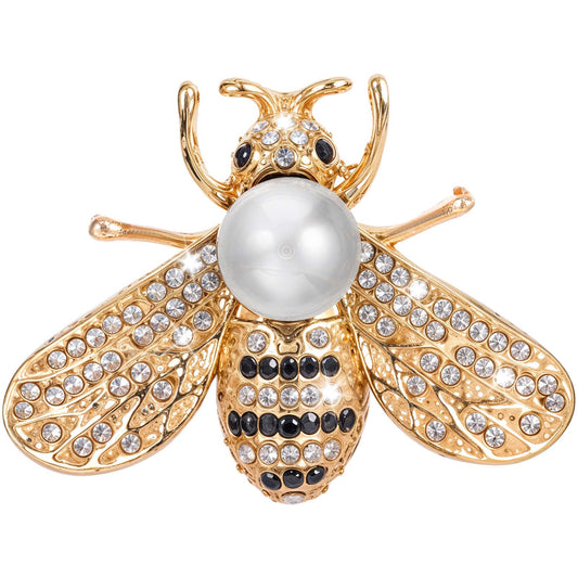 Honey Bee Brooch Lapel Brooch Pins for Women Insect Themed Bee Brooches with Faux Pearl Vintage Designer Brooch Jewelry Decoration for Birthday Dating Party Anniversary