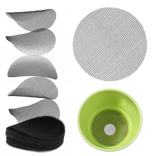 100pcs Flower Pot Hole Mesh Pad,4 Inch Net Pots for Hydroponics,Plant Potting Mat,Gardening Pots, Planters & Accessories for Garden Outdoor Potted Plants Keep Soil From Flowing Away.