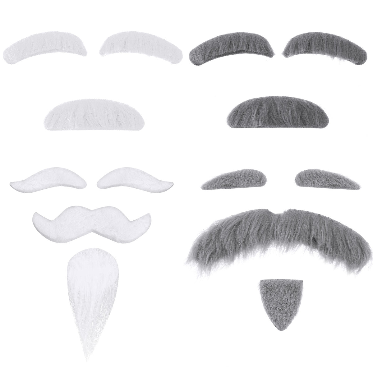 4 Sets Fake Mustache and Eyebrows Realistic Costume Facial Hair Set