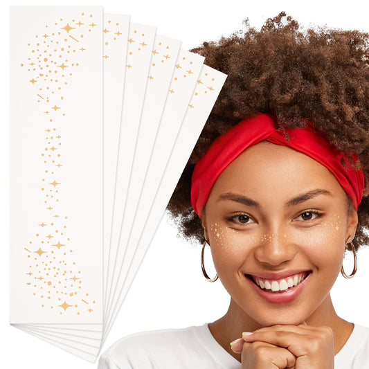 6 Pcs Glitter Freckles Face Glitter Tattoo Gold Freckles Temporary Face Tattoos for Women Sparkle Freckles Makeup Patches Fake Freckles for Party, Festival, and Dance Makeup