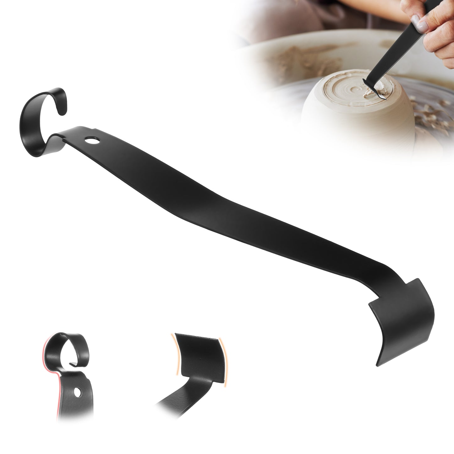 Telooco Pottery Trimming Tools，Stainless Steel Double Ended Ceramic Tools Multifunctional Trimming Tools Pottery Suitable for Pottery Repair, Cutting and Carving