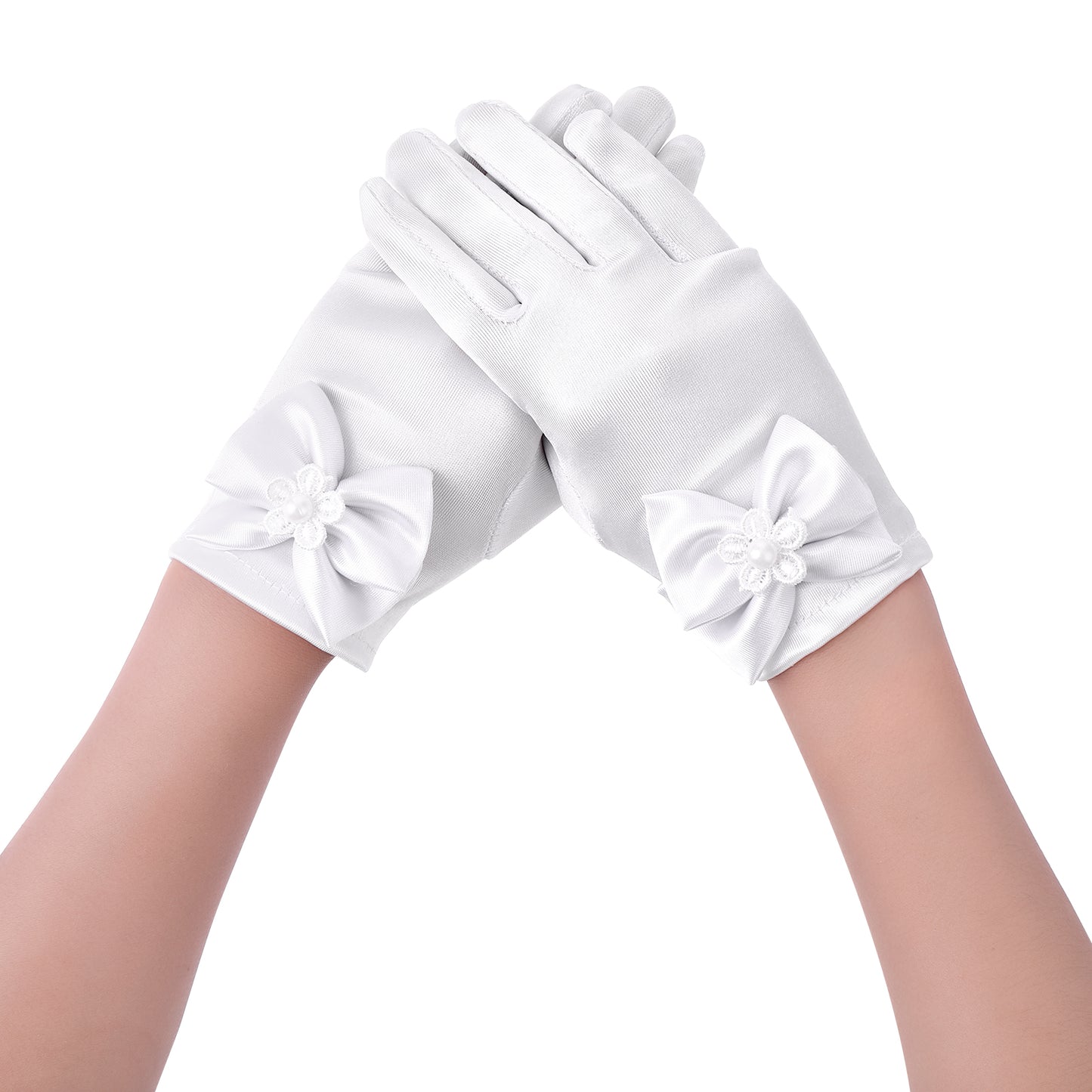 HaiFafafaing Girls White Gloves for First Communion