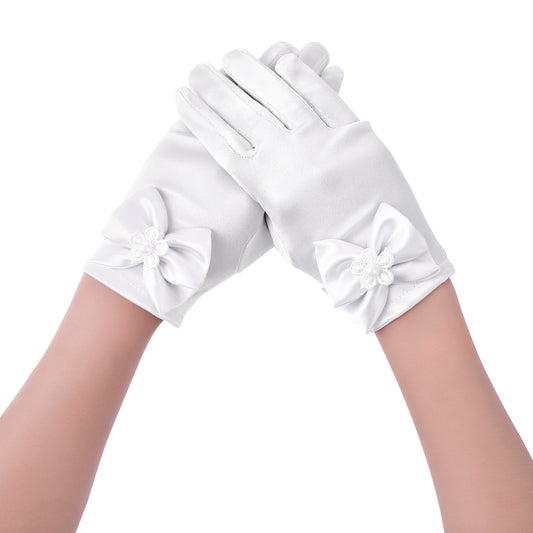 HaiFafafaing Girls White Gloves for First Communion