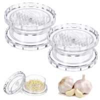 Clear Manual Garlic Twister and Ginger Mincer Tool,Multi-Functional Grinde