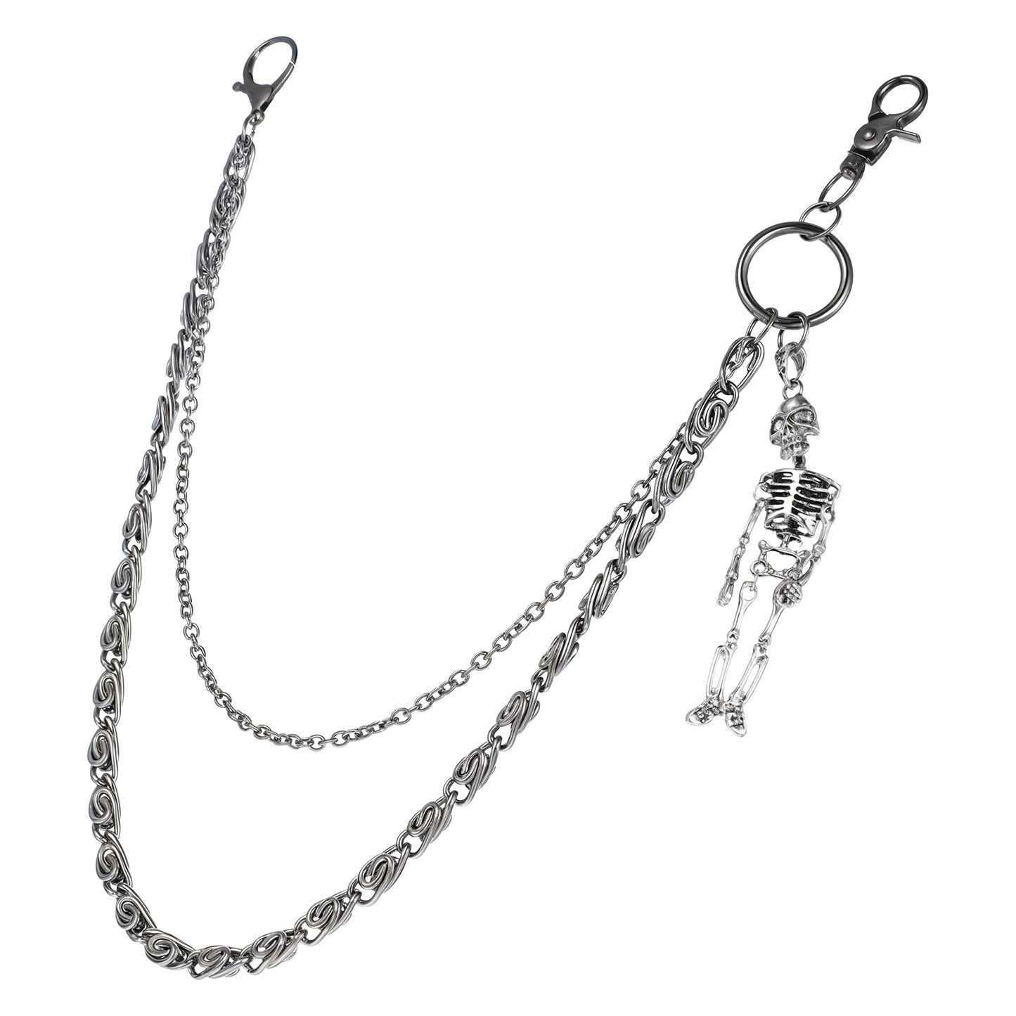 Pants Chain, Jean Chain, Chains for Pants, Skull Packet Wallet Chains for Men（Gun Black）