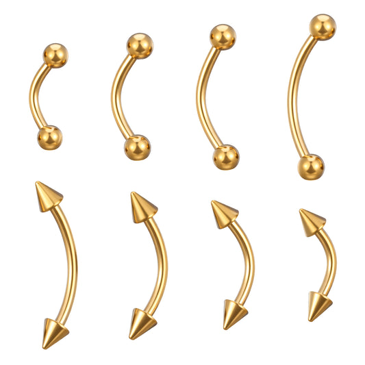 Yolev 8PCS Body Piercing Jewelry Stainless Steel Nose Rings Hoop L Shape Nose Studs Screw Bone Silver Rose Gold Black Rainbow Pack Steel Piercing Kit Jewelry 6mm/8mm/10mm/12mm