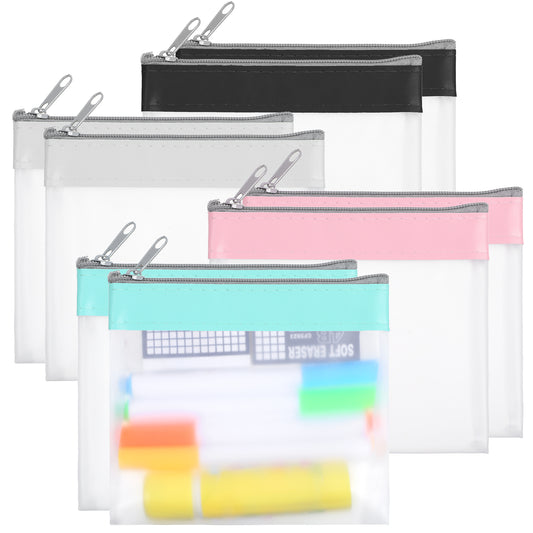 8pcs Mini Clear Makeup Bag,4.72" X 4.13"Small Clear Pouch with Zipper, Waterproof PVC Toiletry Bag Bulk, Coin Purse Pouch for Women Lipsticks Keys Purse Essentials