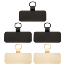 Metal Phone Lanyard Tab 5Pcs Universal Tether Tab Patches for Phone Lanyard Metal Phone Strap Replacement Part for Cell Phone(3 Black + 2 Gold)