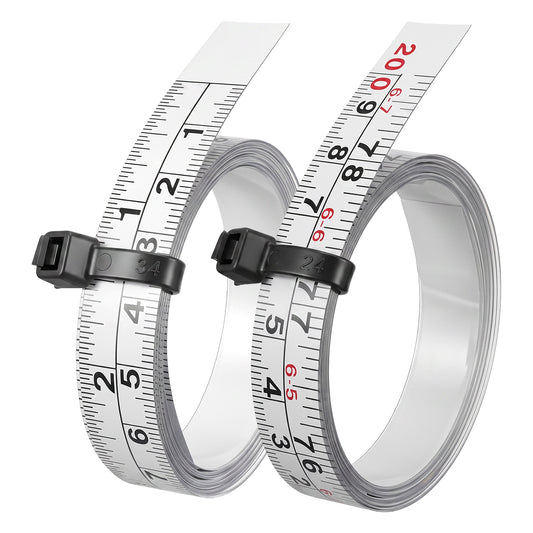 Adhesive Measuring Tape, 78 Inch/200cm Carbon steel Peel and Stick Tape Measure Left to Right Reading Ruler with Imperial and Metric Scales for Table Saw Woodworking Drafting Table Workbench(White)