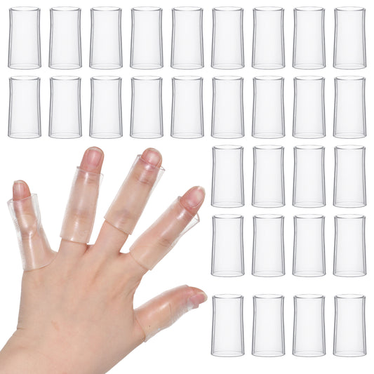 Gel Finger Covers (30 Pack) – Comfortable Silicone Finger Sleeve with Trimmable Design, for Trigger Fingers, Arthritis, Typing & Crafting Pain Relief