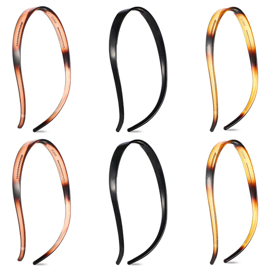 6Pcs Plastic Headbands for Women Flex No Pressure Headbands Designed for Eyewear Comfortable Sunglasses Headband with Teeth