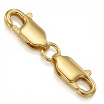 925 Sterling Double Lobster Claw Clasp Necklace Clasps and Closures Jewelry Clasp for Jewelry Making Bracelet Extender(Gold)