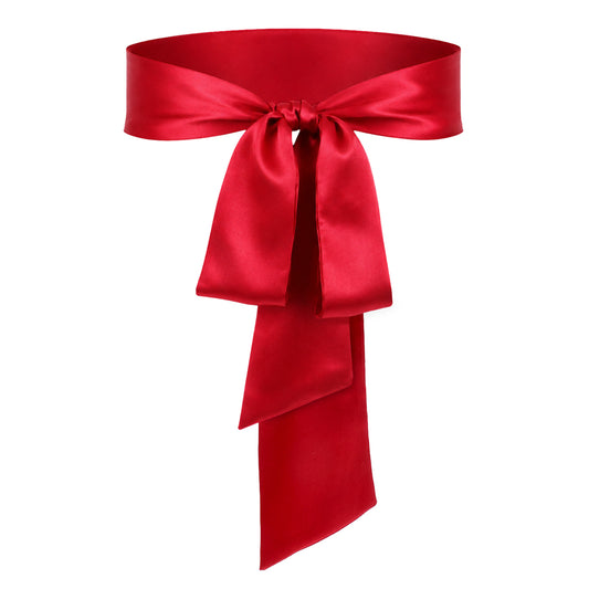 Gemoioio Wine Red Sash Belt, Long Wide Satin Belt, Dress Bridal Sash for Wedding Special Occasion(4 x 98.4inch)