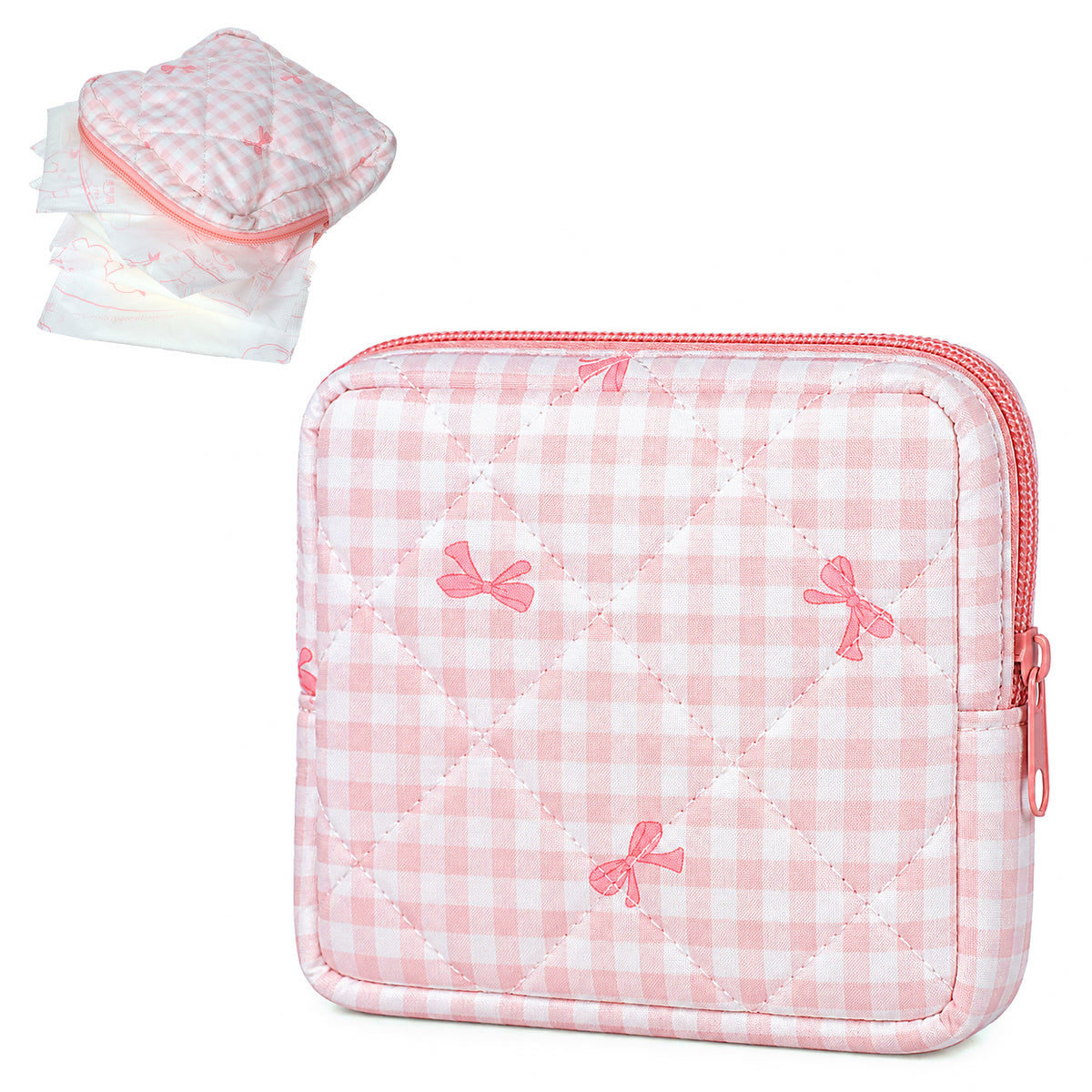 Cute Bow Period Bag for Tampon, Portable Bow Sanitary Napkin Storage Bag