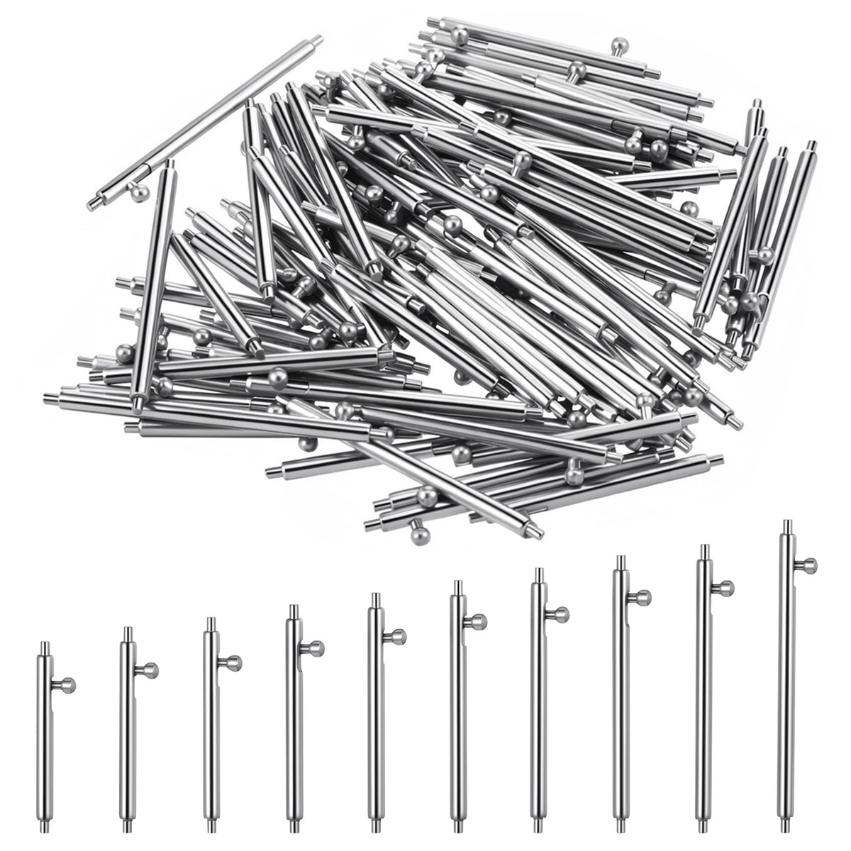 100Pcs Watch Band Pins Stainless Steel Quick Release Spring Bars