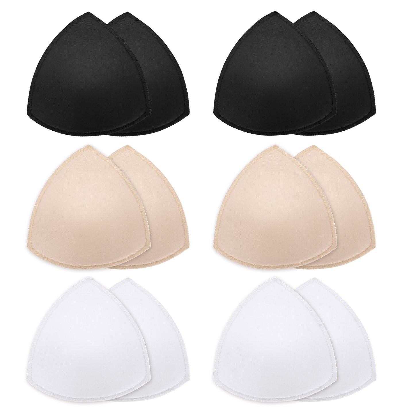 Telooco 6 Pairs Bra Pad Inserts Sports Bra Pads Inserts Bras Insert Pads Removable Bras Insert Enhancers for Sports, Swimwear, Dresses Women