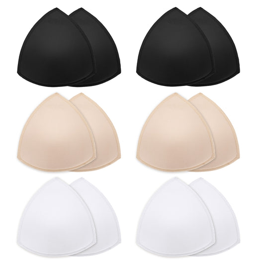 Telooco 6 Pairs Bra Pad Inserts Sports Bra Pads Inserts Bras Insert Pads Removable Bras Insert Enhancers for Sports, Swimwear, Dresses Women