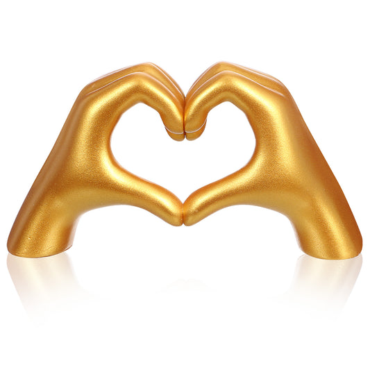 HekouJiub Heart Hands Sculpture Gold Heart Hands Sculpture Gold Decor for Bedroom Living Room,Bookshelf Office Desk Decor Modern Statue for Wedding Decorations Unique Birthday for Women Men