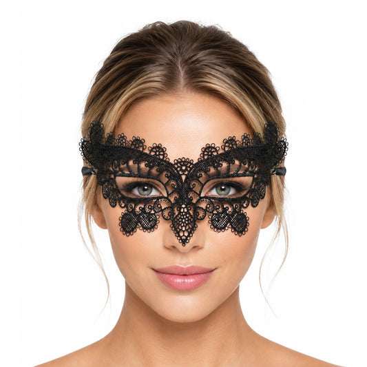 Gemoioio Black Lace Masquerade Mask for Women Halloween Venetian Costume
