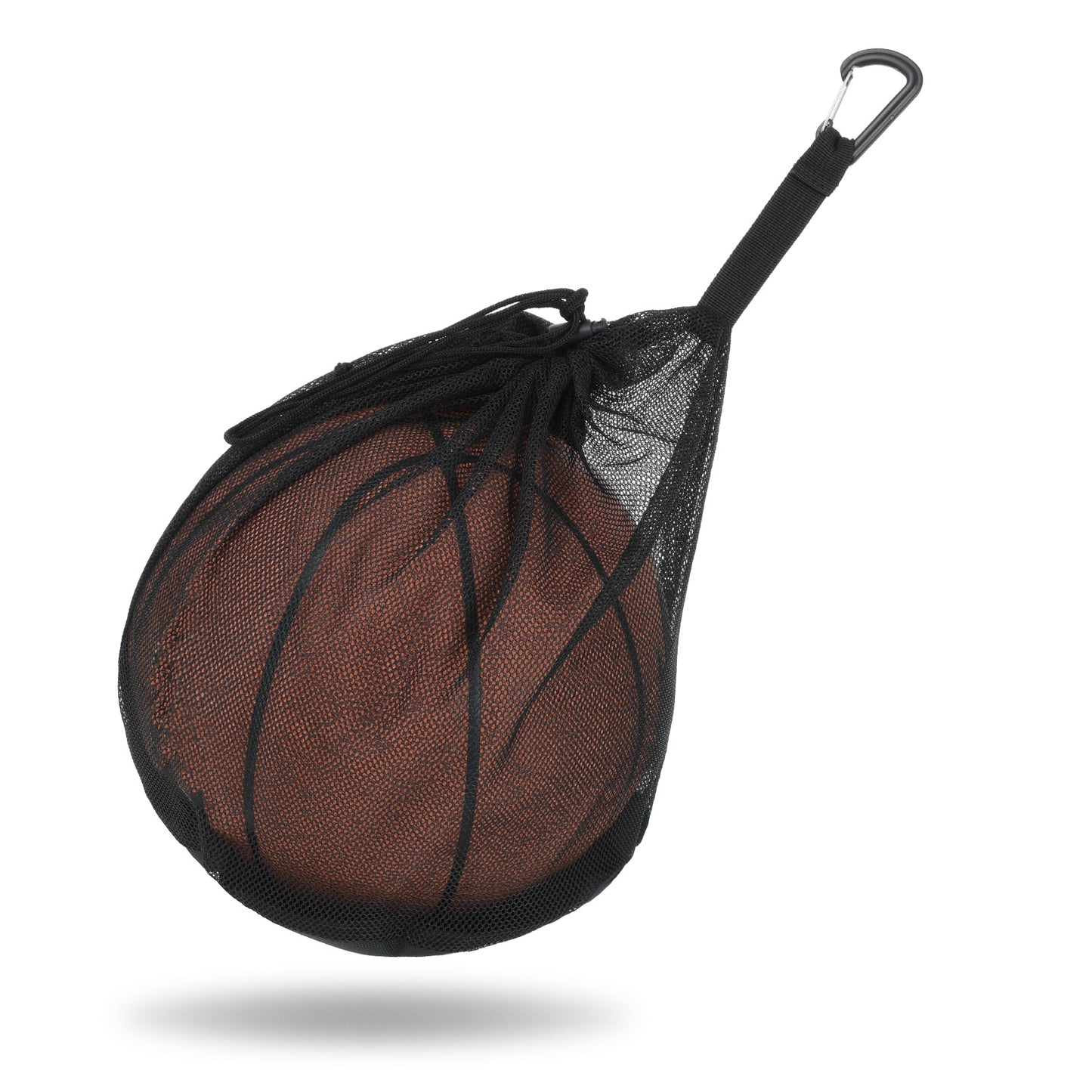 DIVINA VITAE Single Ball Storage Bag, Mesh Carry Bag with Zipper Pocket, Drawstring Sling Back for Basketball Volleyball Soccer Football