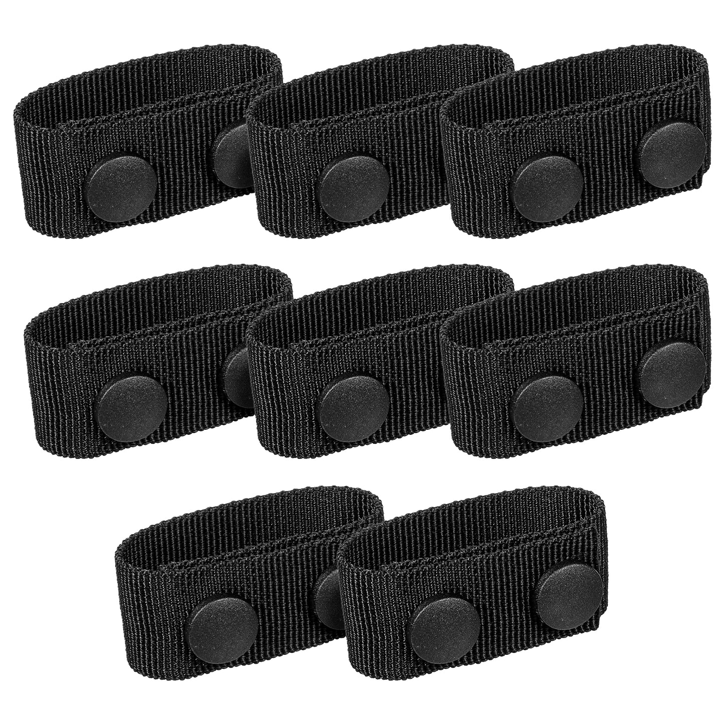 Meyeyaia 8 Pcs Duty Belt Keepers with Double Snaps, Nylon Belt Keepers for 2"/2.25" Wide Police Security Tactical Belt Keeper,Police Duty Belts Law Enforcement Accessories Tactical Gear