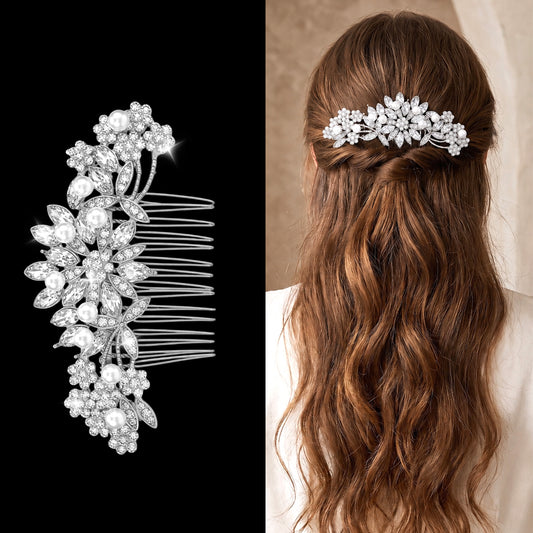 Silver Crystal Hair Comb