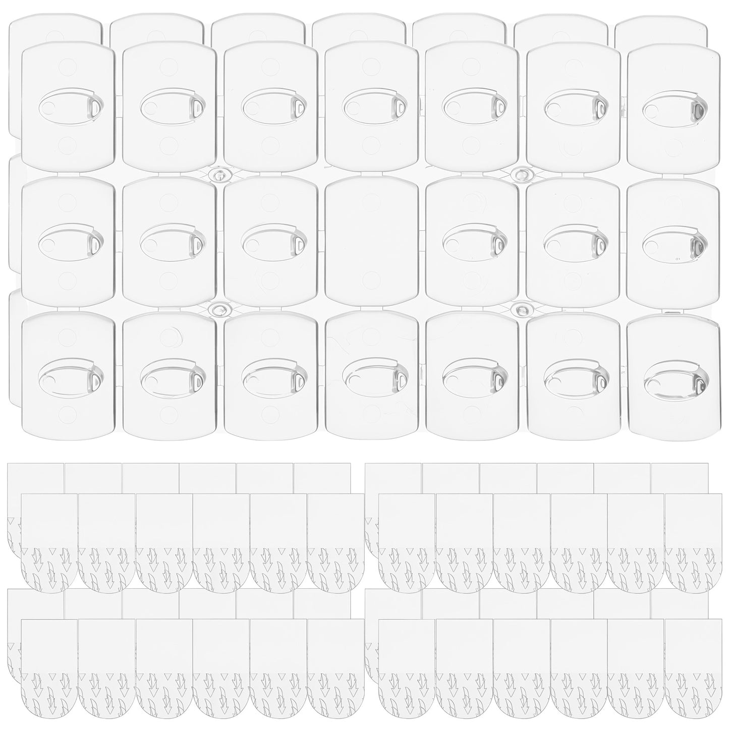 Neyauo Mini Clear Light Clips with Adhesive Strips, Damage-Free Wall Hooks for Hanging, Removable Clips for Christmas Decoration, Indoor Mini Hooks