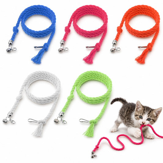 Yykazqe 5 Pack Cat Wand Replacement Strings with Clips & Bell
