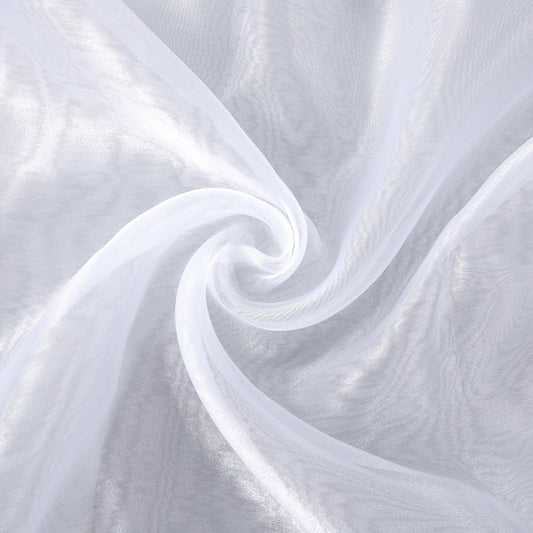 Sheer Organza Fabric by The Yard - 2 Yard x 63 Inch Wide White Organza Fabric, White Tulle Fabrics for Wedding Party Decorations Backdrop Curtain