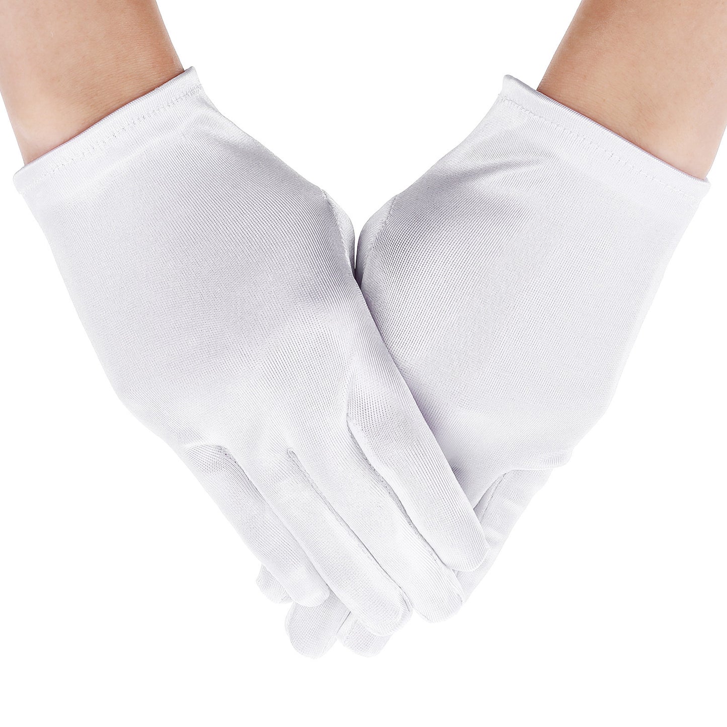 HekouJiub White Gloves Kids,Satin White Gloves Costume, Short Kids Glove for Birthdays, Weddings, Costume Parties
